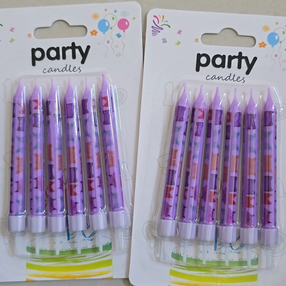 Party Candles Purple Cat Number 5 and Candles